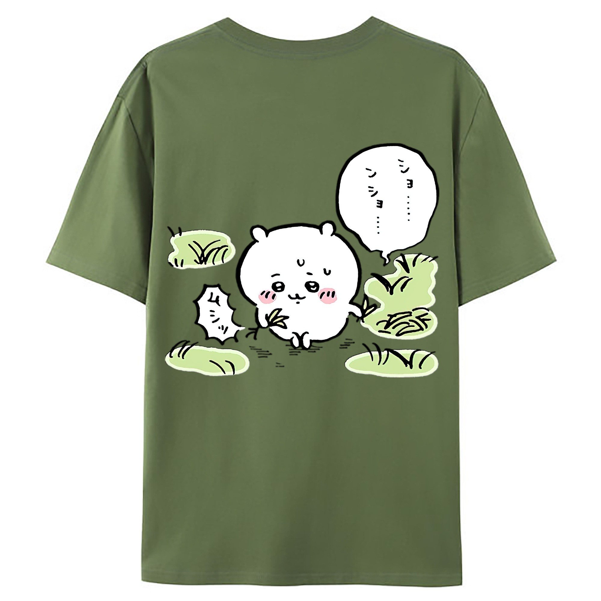 （画像用） ちいかわ ちいかわ Chii-kawa chiikawa 綿100％ メンズ半袖Tシャツ（バックプリント） 通気性